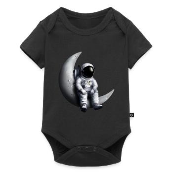 Astronaut in the crescent moon - Baby Premium short-sleeve bodysuit - black - Front