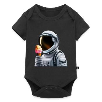 Waffle Ice Cream Astronaut - Baby Premium short-sleeve bodysuit - black - Front