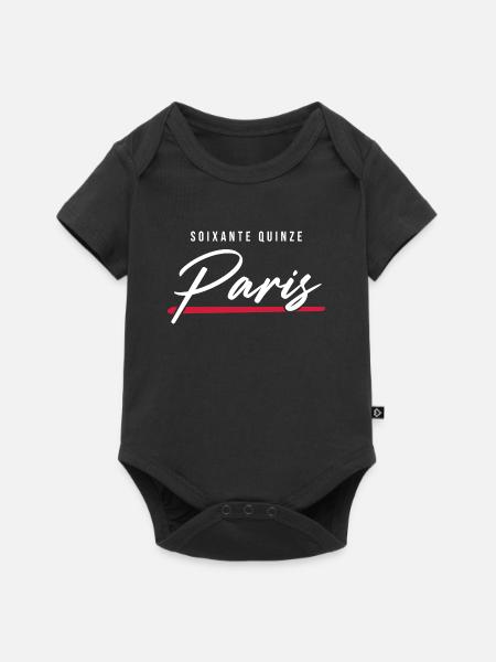 Paris 75 Frankreich Kennzeichen - Baby Premium Kurzarmbody - Schwarz