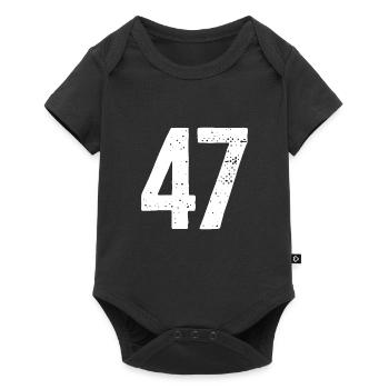 47 Numéros Blanc - Body à manches courtes Premium Bébé - noir - Devant
