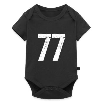77 Numéros Blanc - Body à manches courtes Premium Bébé - noir - Devant