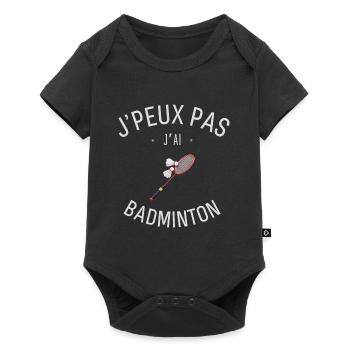 J'peux pas j'ai Badminton - Body à manches courtes Premium Bébé - noir - Devant