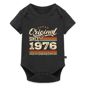 Original 1976 Jahrgang - 1976 Geburtstagsgeschenk - Baby Premium Kurzarmbody - Schwarz - Vorne