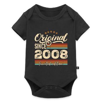 Original 2008 Jahrgang - 2008 Geburtstagsgeschenk - Baby Premium Kurzarmbody - Schwarz - Vorne