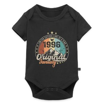 Vintage rétro janvier 1996 cadeau d anniversaire - Body à manches courtes Premium Bébé - noir - Devant