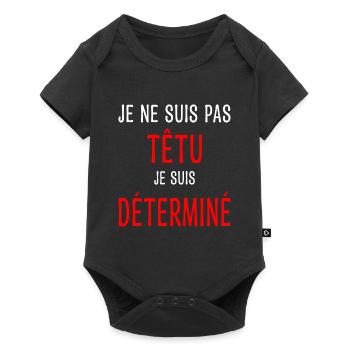 Je ne suis pas têtu Humour Déterminé Caractère - Body à manches courtes Premium Bébé - noir - Devant