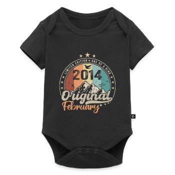 Les Légendes Nées En Février 2014 Cadeau 10 Ans - Body à manches courtes Premium Bébé - noir - Devant