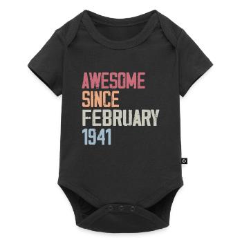 Februar 1941, 83. Geburtstag 1941 Februar 83 Jahre alt - Baby Premium Kurzarmbody - Schwarz - Vorne