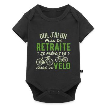 Retired Cycling Retirement Plan Cycling Cycling - Baby Premium short-sleeve bodysuit - black - Front