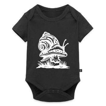 snail, mushrooms, cottagecore, goblincore, garden - Baby Premium short-sleeve bodysuit - black - Front