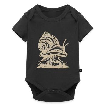 snail, mushrooms, cottagecore, goblincore, garden - Baby Premium short-sleeve bodysuit - black - Front