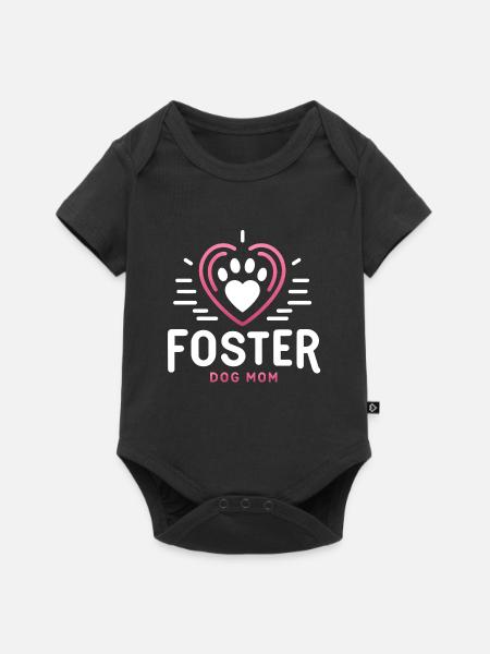 Pflegehund-Mama Herzliche Bindung - Baby Premium Kurzarmbody - Schwarz