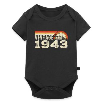 Jahrgang 1943 Geburtstagsgeschenk 1943 Retro 1943 - Baby Premium Kurzarmbody - Schwarz - Vorne