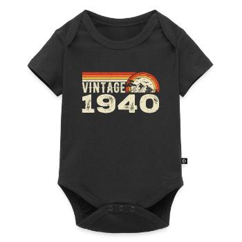 Vintage 1940 Cadeau Anniversaire 1940 Rétro 1940 - Body à manches courtes Premium Bébé - noir - Devant
