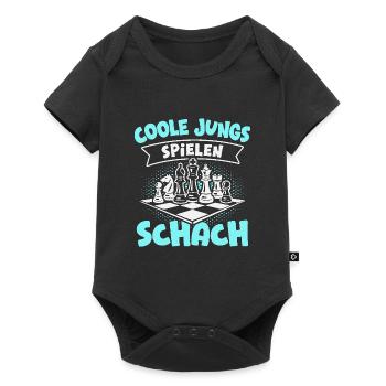 Schach Jungs Schachspieler Jungen - Baby Premium Kurzarmbody - Schwarz - Vorne