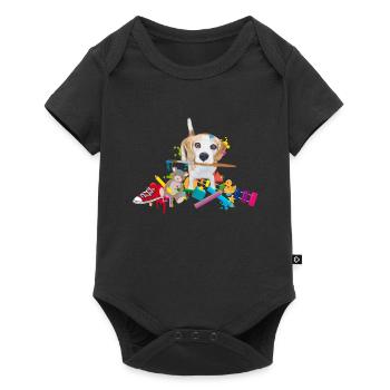 beagle with a brush - Baby Premium short-sleeve bodysuit - black - Front