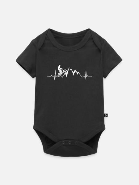 Vêtements de vélo de montagne T-shirt Heartbeat Apparel Bik - Body à manches courtes Premium Bébé - noir