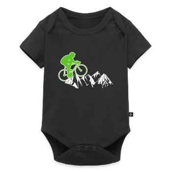 Mountain biking mountains gift design cycling - Baby Premium short-sleeve bodysuit - black - Front