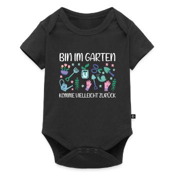Süßer Garten Spruch Witzig Rechen Blumen Pflanzen - Baby Premium Kurzarmbody - Schwarz - Vorne