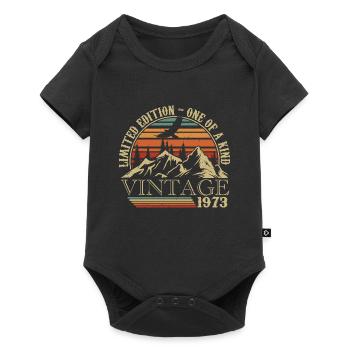 1973 Vintage Geburtstagsgeschenk 1973 Retro 1973 - Baby Premium Kurzarmbody - Schwarz - Vorne