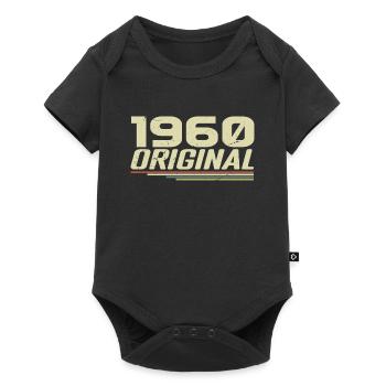 Né en 1960 Vintage 1960 Anniversaire Rétro 1960 - Body à manches courtes Premium Bébé - noir - Devant
