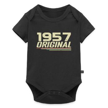 Born in 1957 Vintage 1957 Retro Anniversary 1957 - Baby Premium short-sleeve bodysuit - black - Front
