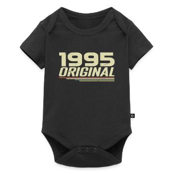 Né en 1995 Vintage 1995 Anniversaire Rétro 1995 - Body à manches courtes Premium Bébé - noir - Devant
