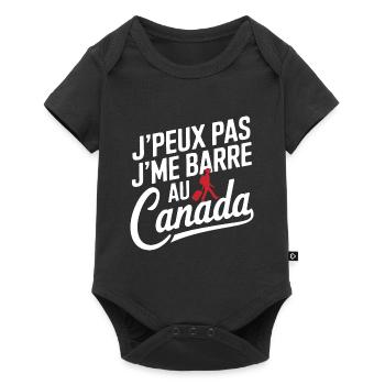 J peux pas je me barre au Canada - Body à manches courtes Premium Bébé - noir - Devant