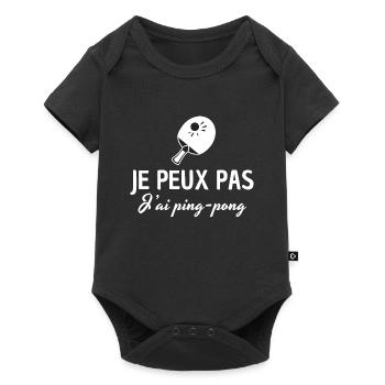 je peux pas j'ai ping-pong - Body à manches courtes Premium Bébé - noir - Devant