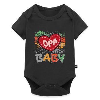 Baby Herz Opa Grandpa Familie Liebe Love - Baby Premium Kurzarmbody - Schwarz - Vorne