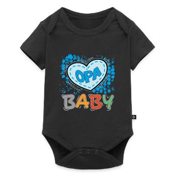 Baby Herz Opa Grandpa Familie Liebe Love - Baby Premium Kurzarmbody - Schwarz - Vorne