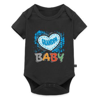 Baby Herz Opa Grandpa Familie Liebe Love - Baby Premium Kurzarmbody - Schwarz - Vorne