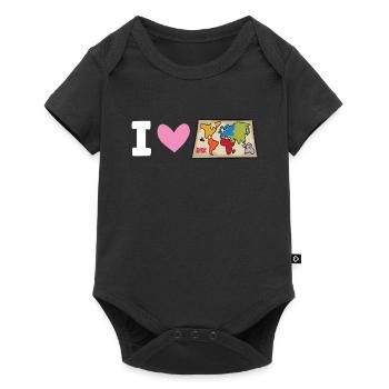 Risiko - I Love, Ich liebe, Herz - Baby Premium Kurzarmbody - Schwarz - Vorne