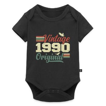 Vintage 1990 Cadeau Anniversaire 1990 Retro - Body à manches courtes Premium Bébé - noir - Devant