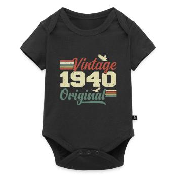 Vintage 1940's Retro 1940's Birthday Gift - Baby Premium short-sleeve bodysuit - black - Front