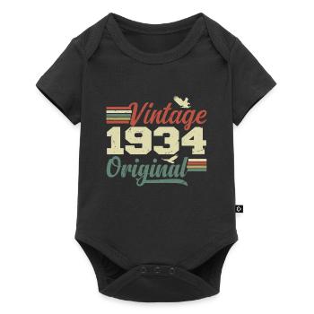 Vintage 1934 Cadeau Anniversaire 1934 Retro - Body à manches courtes Premium Bébé - noir - Devant
