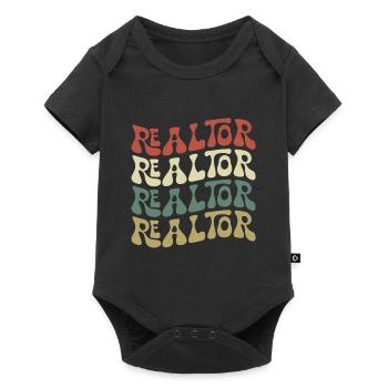 Retro Realtor Immobilienmakler Makler - Baby Premium Kurzarmbody - Schwarz - Vorne