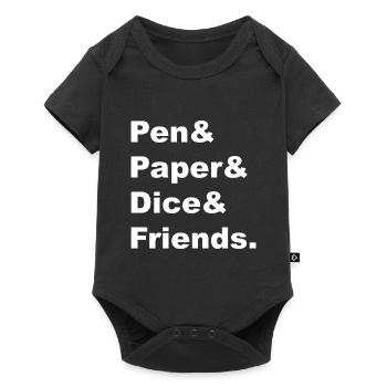Pen & Paper & Dice & Friends. Gift RPG - Baby Premium short-sleeve bodysuit - black - Front