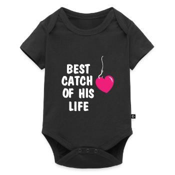 Meilleur cadeau de pêcheur de pêcheur de la Saint-Valentin - Body à manches courtes Premium Bébé - noir - Devant