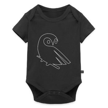 Eule - Baby Premium Kurzarmbody - Schwarz - Vorne