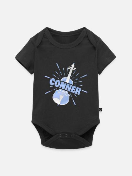 Geige Conner - Baby Premium Kurzarmbody - Schwarz