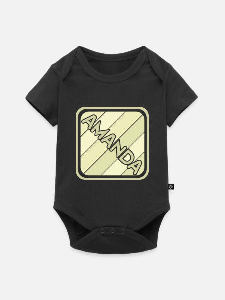 Amanda - Baby Premium Kurzarmbody - Schwarz
