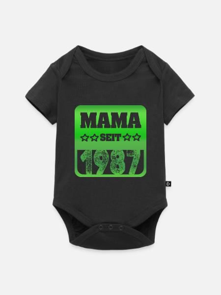 1987 - Baby Premium Kurzarmbody - Schwarz