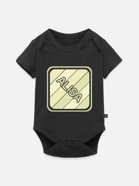 Alisa als Mädchenname - Baby Premium Kurzarmbody - Schwarz