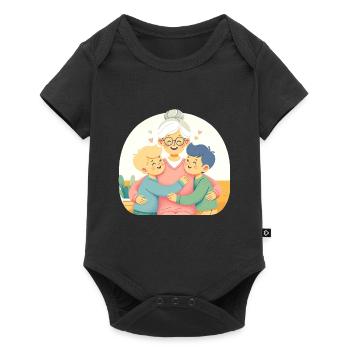 L’étreinte de joie pure de grand-mère - Body à manches courtes Premium Bébé - noir - Devant