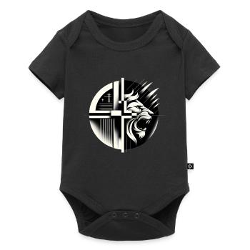 Monochrome Majesty: Geometric Lion - Baby Premium short-sleeve bodysuit - black - Front