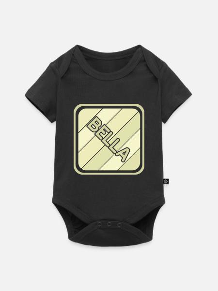 Mädchenname Bella - Baby Premium Kurzarmbody - Schwarz
