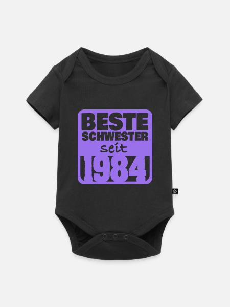 Schwester 1984 - Baby Premium Kurzarmbody - Schwarz