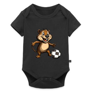 Football des castors - Body à manches courtes Premium Bébé - noir - Devant