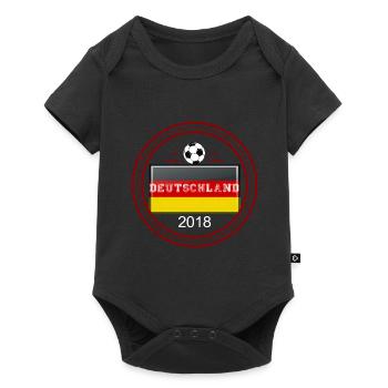 Ballon de football Allemagne 2018 cadeau de jeu - Body à manches courtes Premium Bébé - noir - Devant